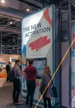 Interactive digital signage at a conference