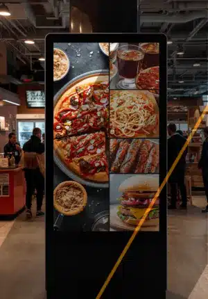 Digital signage in a franchise store
